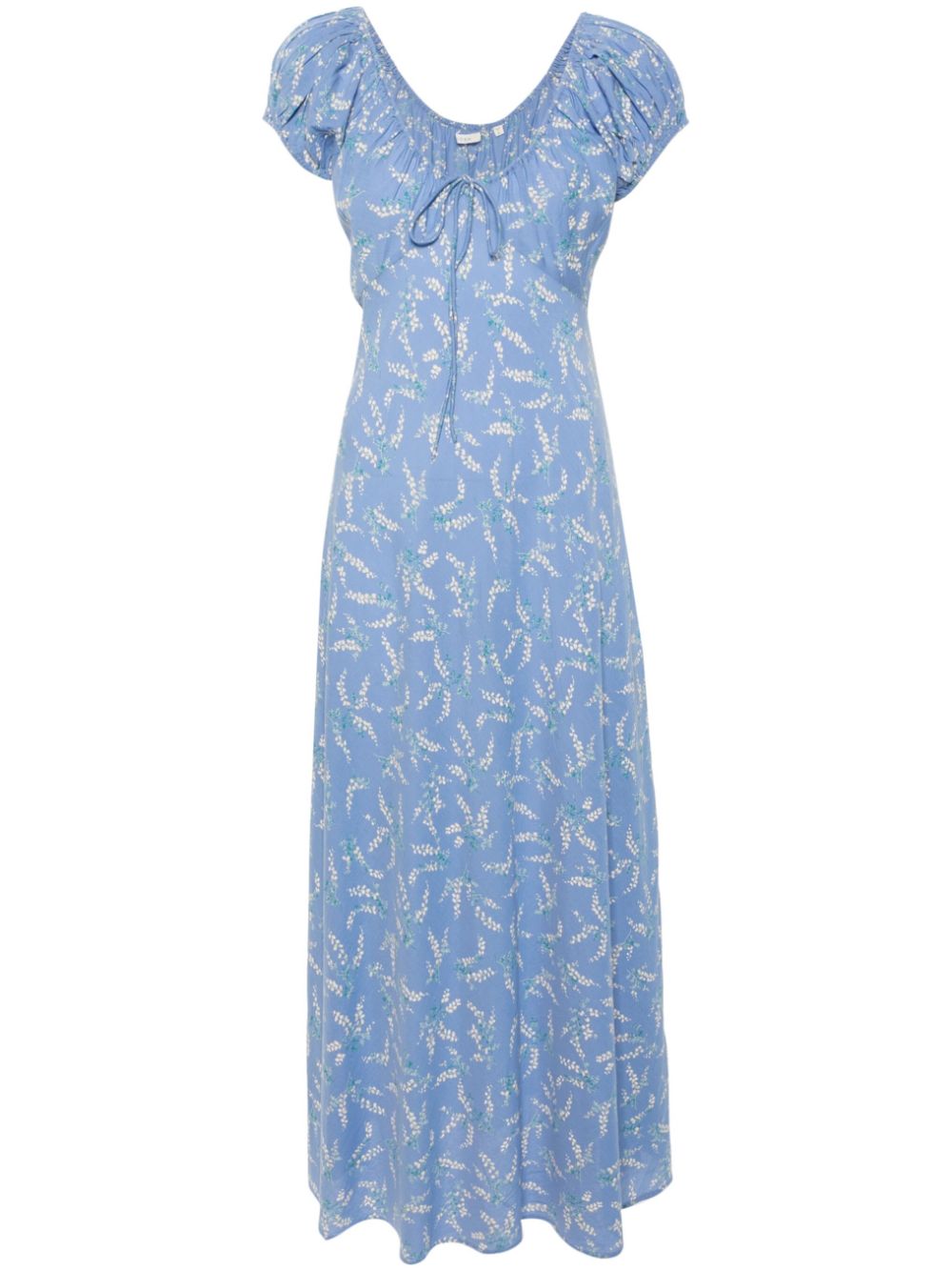 DÔEN wide-neck floral-print midi dress - Blue von DÔEN