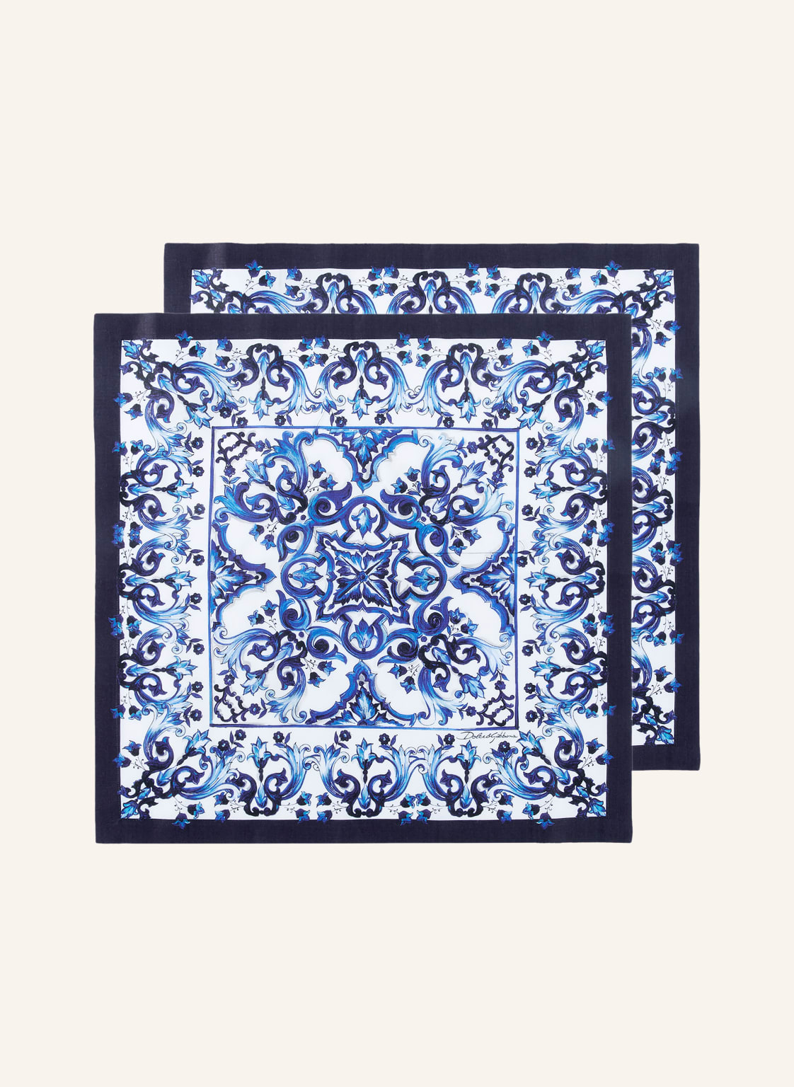 Dolce & Gabbana Casa 2er-Set Leinenservietten blau von DOLCE & GABBANA CASA