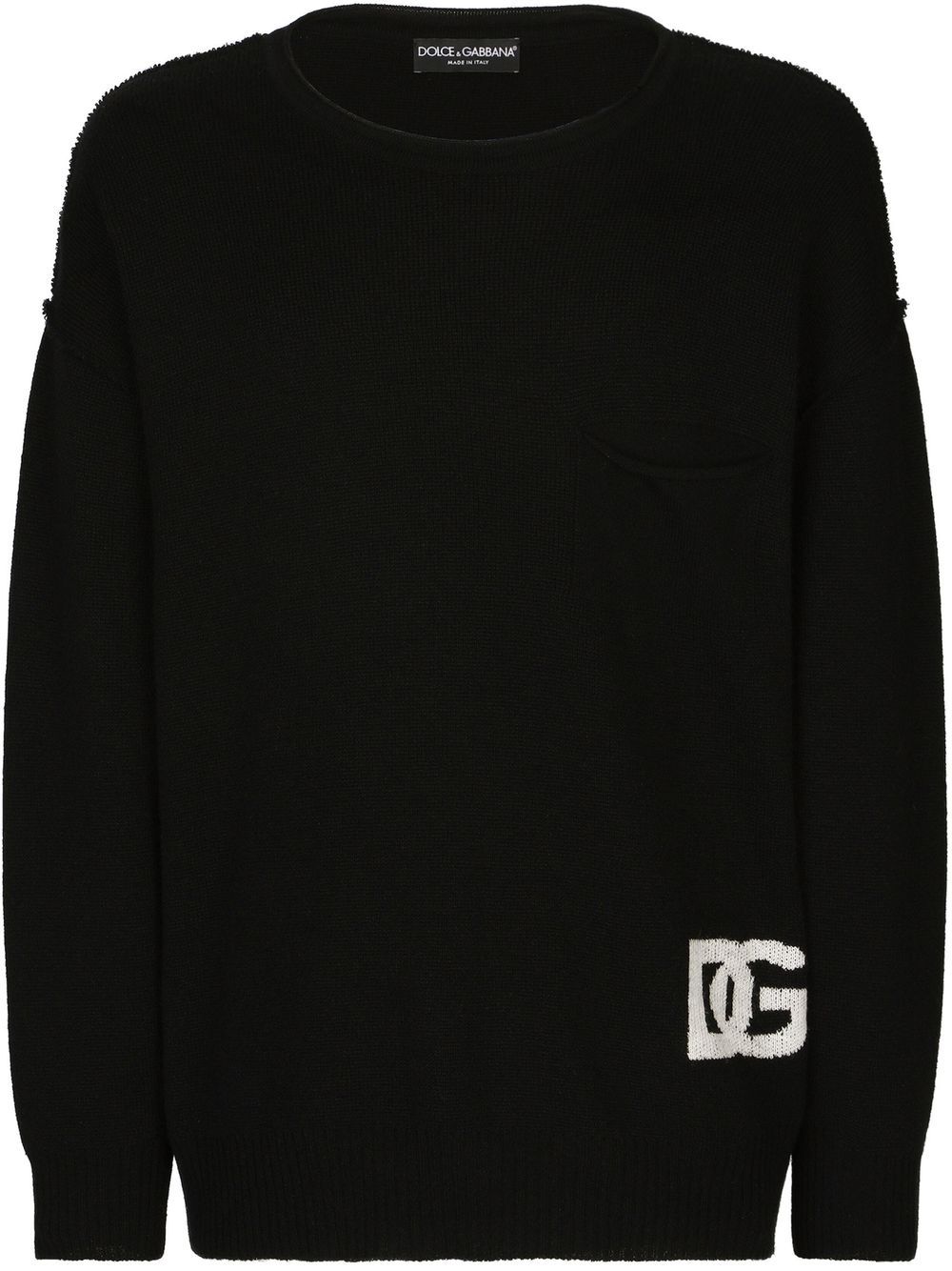 Dolce & Gabbana raw-hem cashmere jumper - Black von Dolce & Gabbana