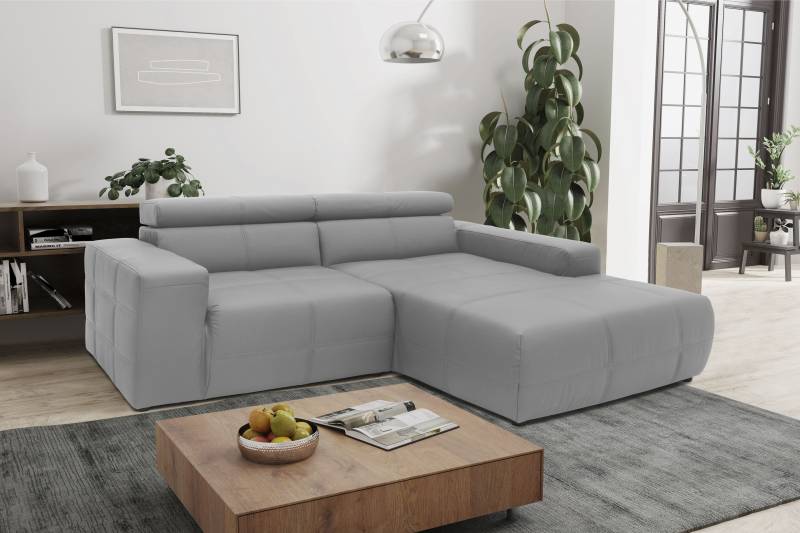 DOMO collection Ecksofa »Brandon kleine Ausführung B/T/H: 214/100/80 cm«, Mit Kopfteilverstellung, auch in Leder und Cord, L-Form von DOMO collection