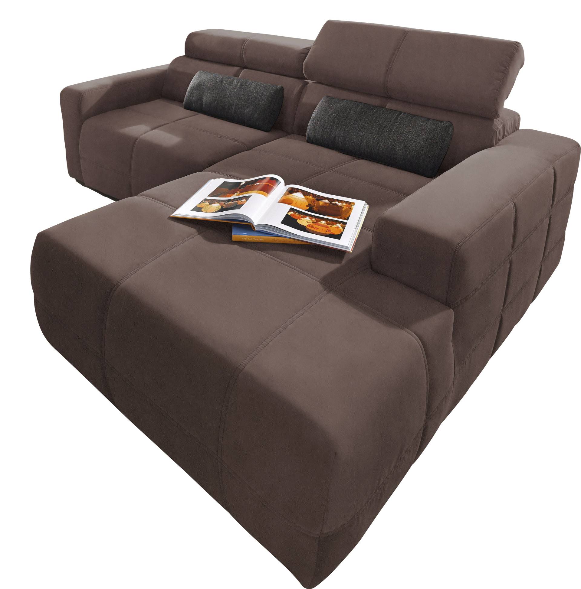 DOMO collection Ecksofa »Brandon kleine Ausführung B/T/H: 214/100/80 cm«, Mit Kopfteilverstellung, auch in Leder und Cord, L-Form von DOMO collection