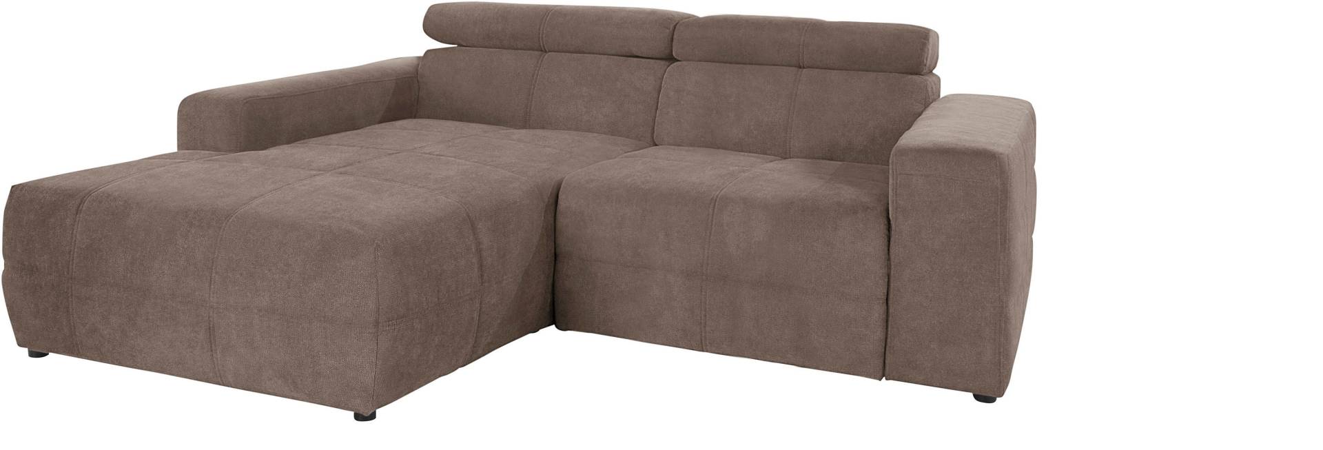 DOMO collection Ecksofa »Brandon kleine Ausführung B/T/H: 214/100/80 cm«, Mit Kopfteilverstellung, auch in Leder und Cord, L-Form von DOMO collection