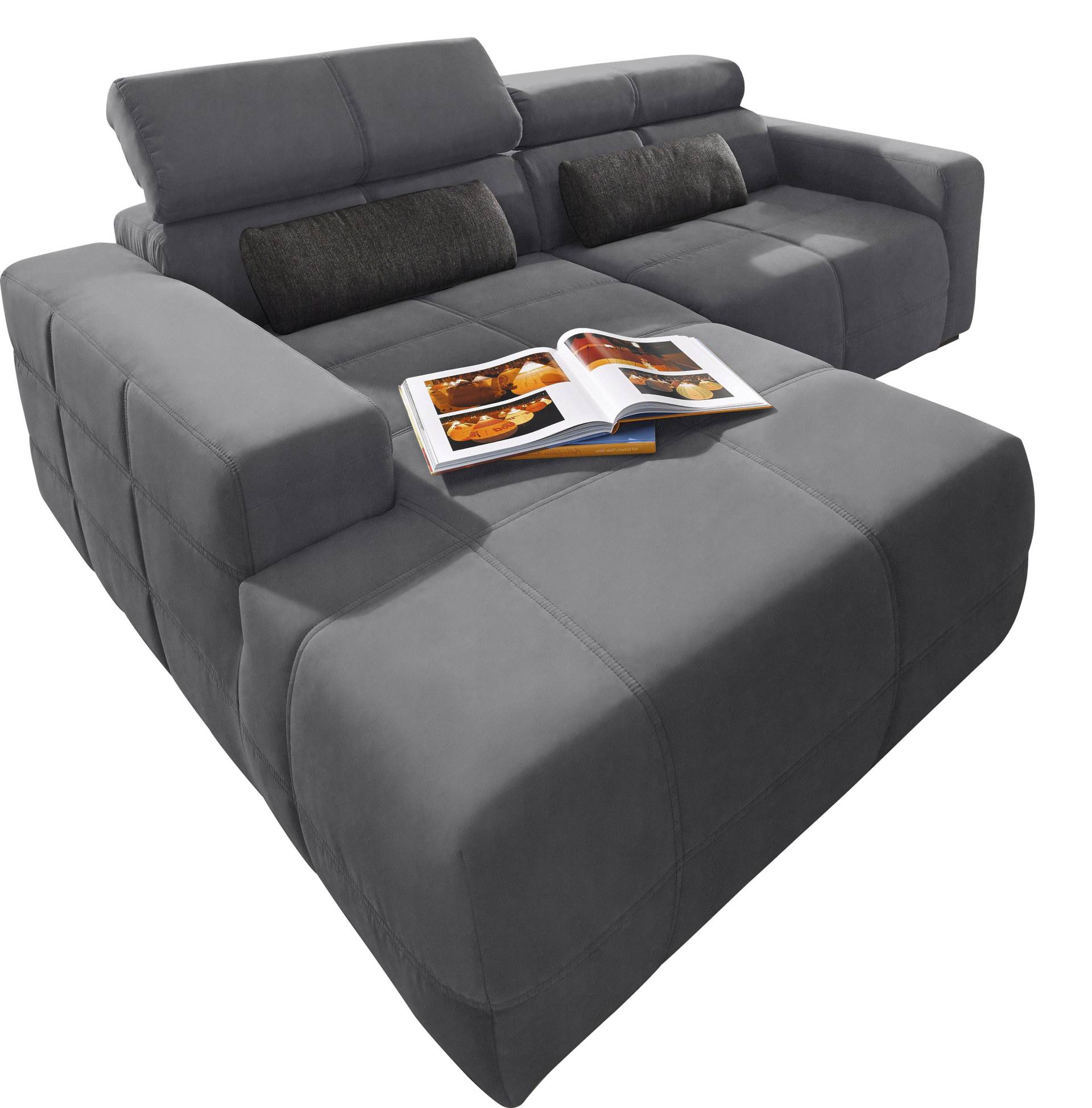 DOMO collection Ecksofa »Brandon kleine Ausführung B/T/H: 214/100/80 cm«, Mit Kopfteilverstellung, auch in Leder und Cord, L-Form von DOMO collection