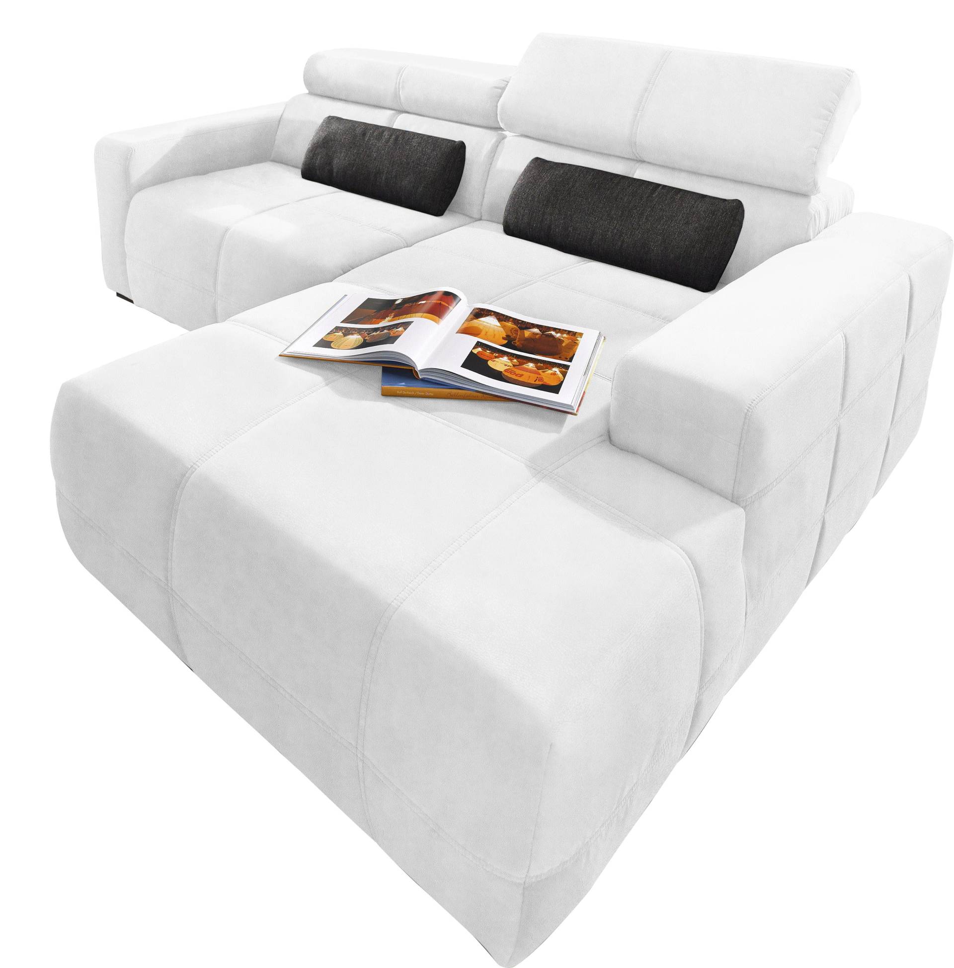 DOMO collection Ecksofa »Brandon kleine Ausführung B/T/H: 214/100/80 cm«, Mit Kopfteilverstellung, auch in Leder und Cord, L-Form von DOMO collection