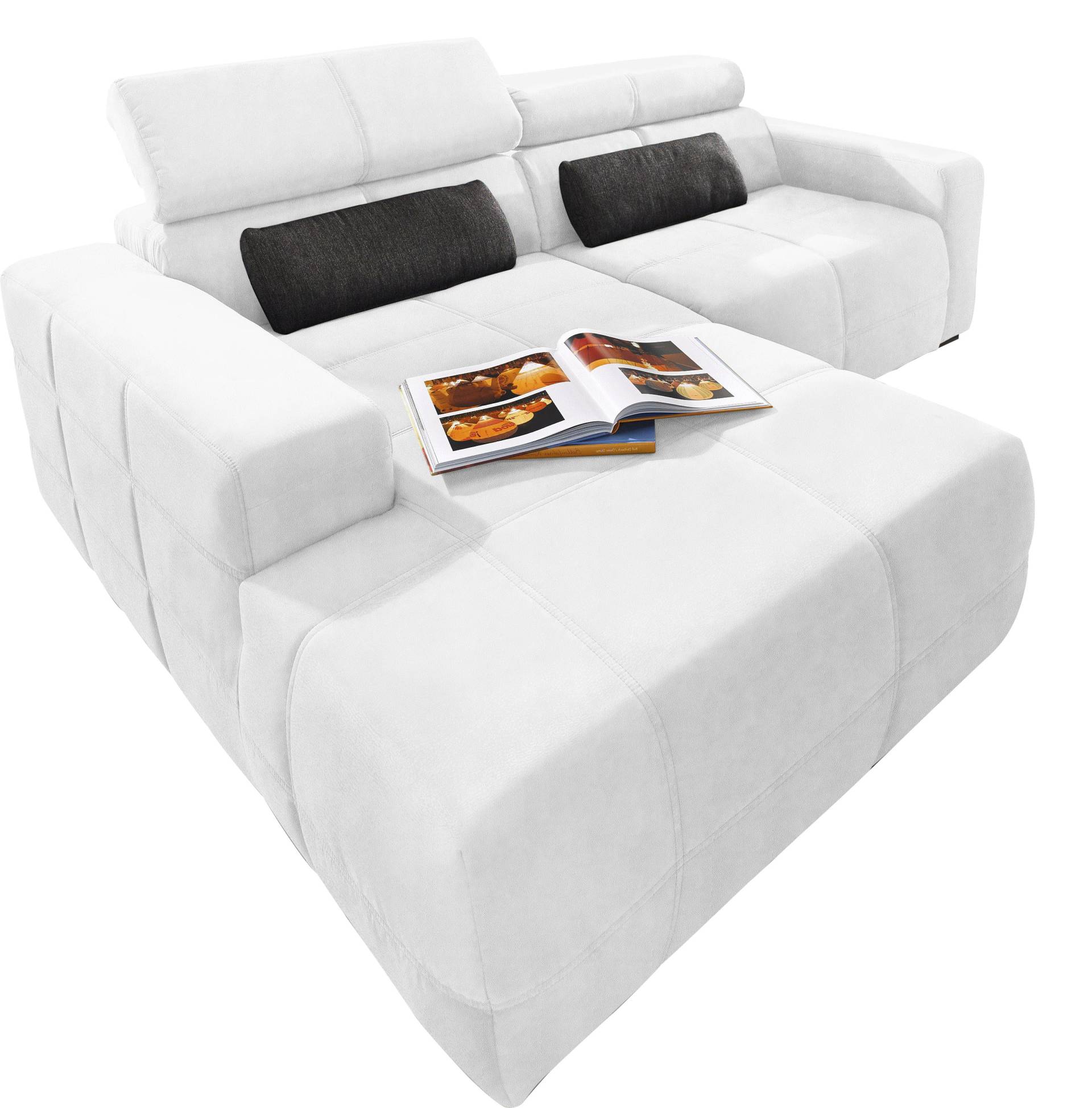 DOMO collection Ecksofa »Brandon kleine Ausführung B/T/H: 214/100/80 cm«, Mit Kopfteilverstellung, auch in Leder und Cord, L-Form von DOMO collection