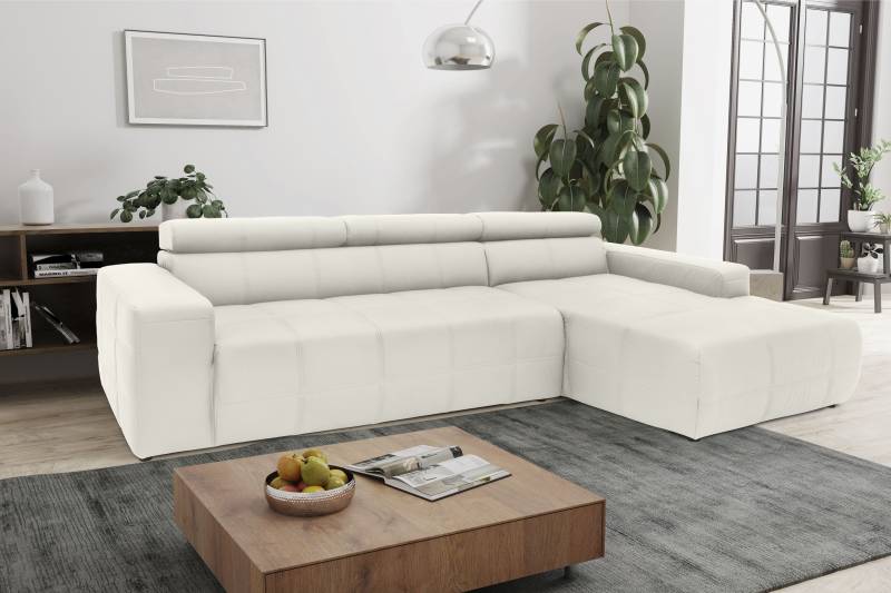 DOMO collection Ecksofa »Brandon grosse Ausführung B/T/H: 289/177/80 cm, auch in Leder und Cord«, mit Kopfteilverstellung, wahlweise Sitztiefenverstellung, L-Form von DOMO collection