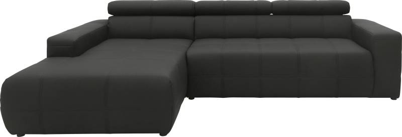 DOMO collection Ecksofa »Brandon grosse Ausführung B/T/H: 289/177/80 cm, auch in Leder und Cord«, mit Kopfteilverstellung, wahlweise Sitztiefenverstellung, L-Form von DOMO collection