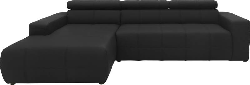 DOMO collection Ecksofa »Brandon grosse Ausführung B/T/H: 289/177/80 cm, auch in Leder und Cord«, mit Kopfteilverstellung, wahlweise Sitztiefenverstellung, L-Form von DOMO collection