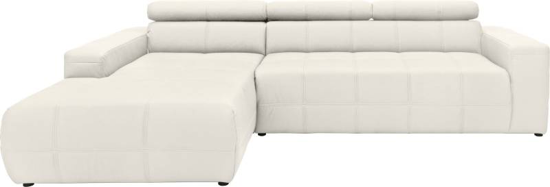 DOMO collection Ecksofa »Brandon grosse Ausführung B/T/H: 289/177/80 cm, auch in Leder und Cord«, mit Kopfteilverstellung, wahlweise Sitztiefenverstellung, L-Form von DOMO collection