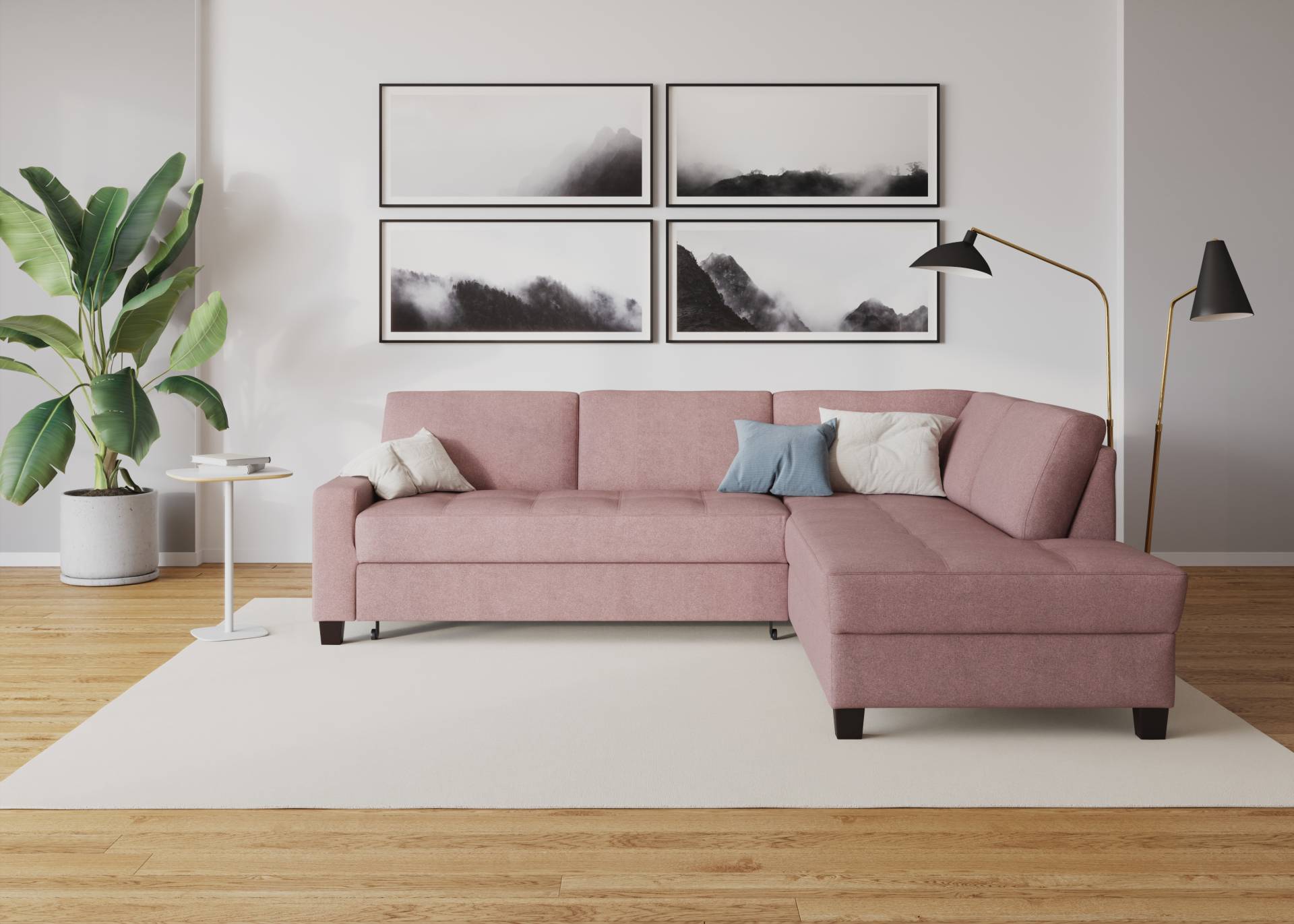 DOMO collection Ecksofa »Florentina L-Form«, wahlweise mit Bettfunktion, mit Kontrastnaht von DOMO collection