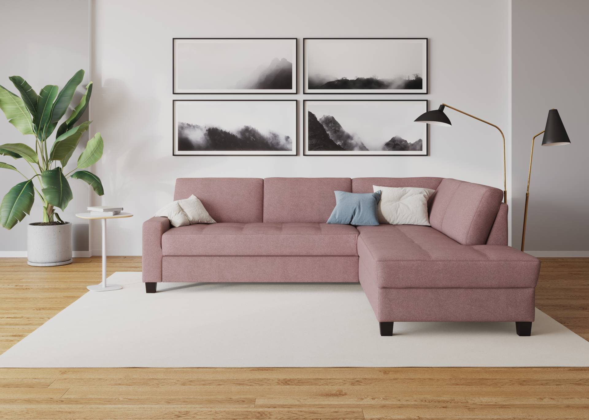 DOMO collection Ecksofa »Florentina L-Form«, wahlweise mit Bettfunktion, mit Kontrastnaht von DOMO collection