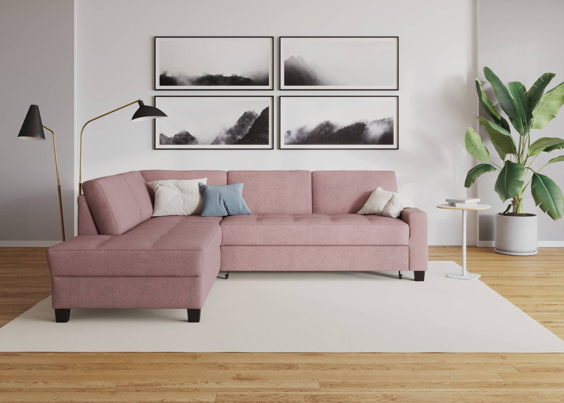 DOMO collection Ecksofa »Florentina L-Form«, wahlweise mit Bettfunktion, mit Kontrastnaht von DOMO collection