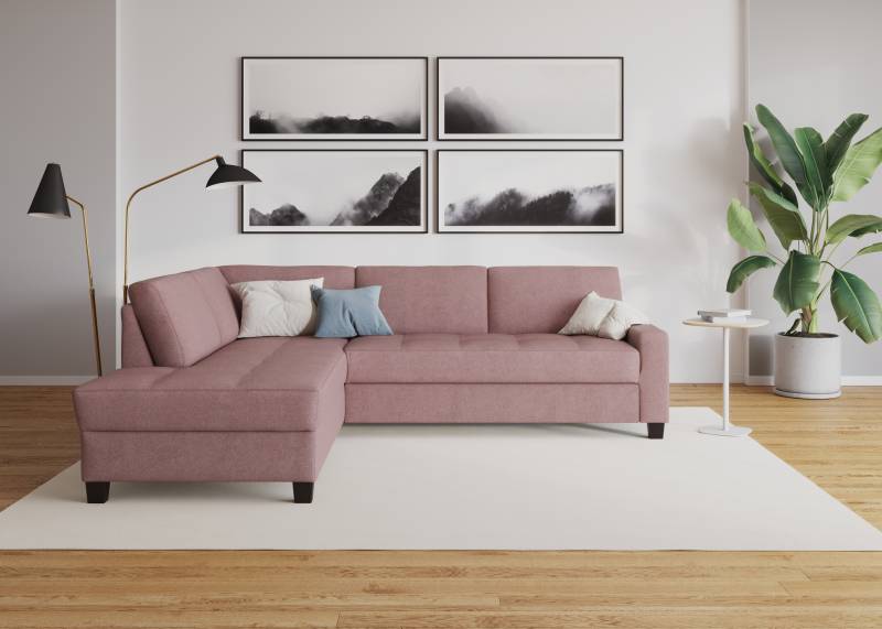 DOMO collection Ecksofa »Florentina L-Form«, wahlweise mit Bettfunktion, mit Kontrastnaht von DOMO collection