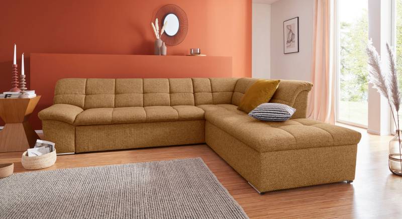 DOMO collection Ecksofa »Lagoa L-Form«, wahlweise mit Bettfunktion, frei im Raum stellbar, grosse Farbvielfalt von DOMO collection