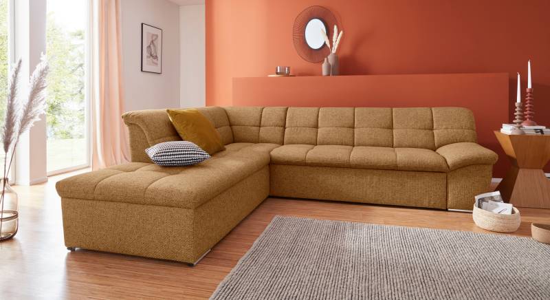 DOMO collection Ecksofa »Lagoa L-Form«, wahlweise mit Bettfunktion, frei im Raum stellbar, grosse Farbvielfalt von DOMO collection