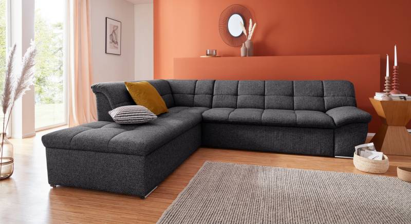 DOMO collection Ecksofa »Lagoa L-Form«, wahlweise mit Bettfunktion, frei im Raum stellbar, grosse Farbvielfalt von DOMO collection