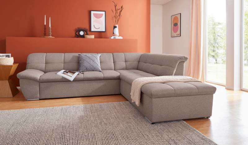 DOMO collection Ecksofa »Lagoa L-Form«, wahlweise mit Bettfunktion, frei im Raum stellbar, grosse Farbvielfalt von DOMO collection