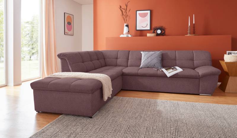 DOMO collection Ecksofa »Lagoa L-Form«, wahlweise mit Bettfunktion, frei im Raum stellbar, grosse Farbvielfalt von DOMO collection