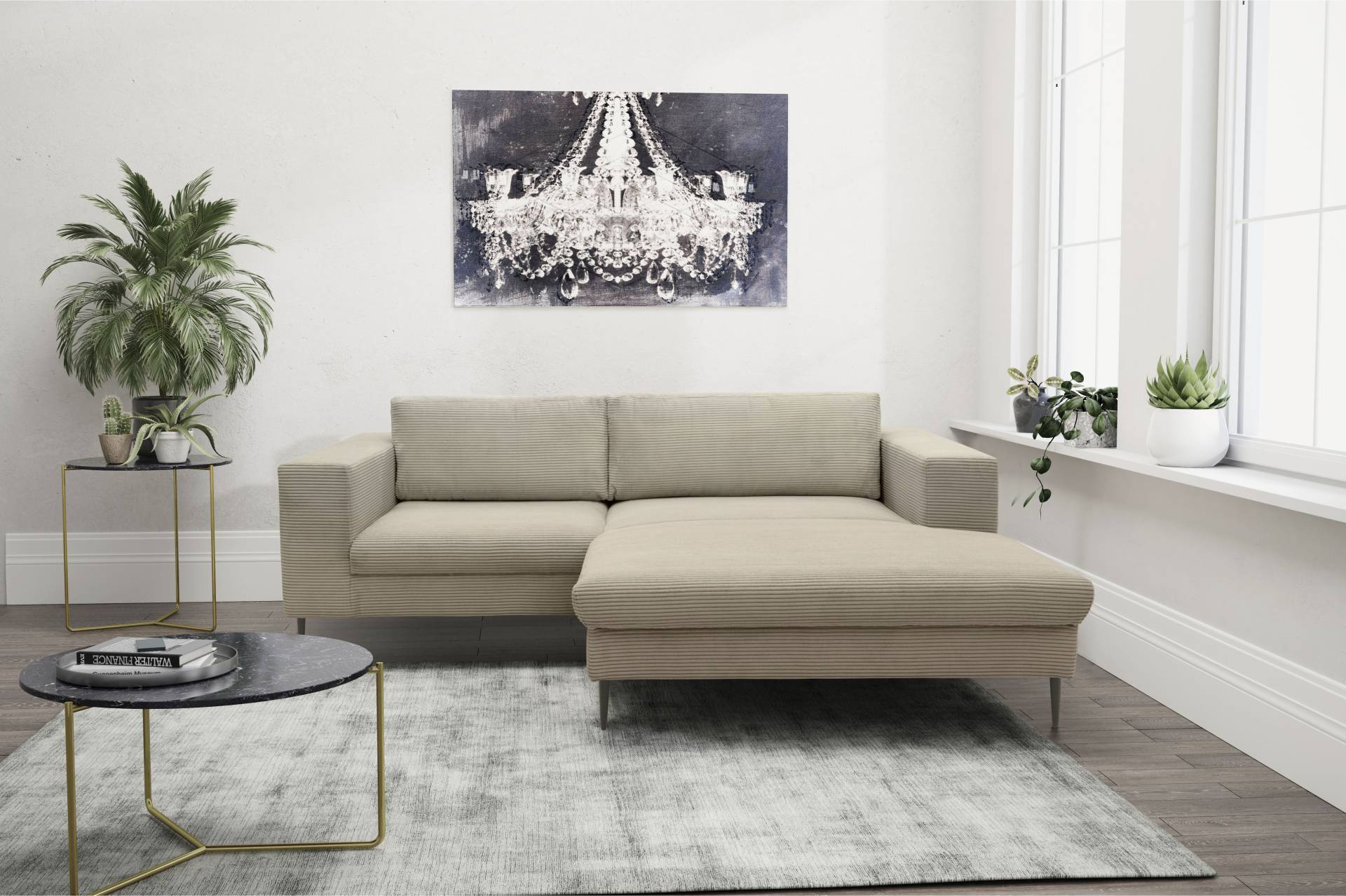 DOMO collection Ecksofa »Modica L-Form«, moderne Optik mit grosszügiger RecamiÃ¨re, auch in Cord von DOMO collection