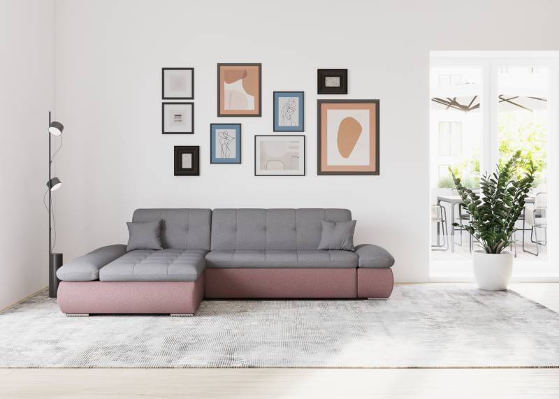 DOMO collection Ecksofa »Moric B/T/H 300/172/80 cm, auch in Cord, L-Form«, XXL-Format, wahlweise auch mit Bettfunktion und Armverstellung von DOMO collection