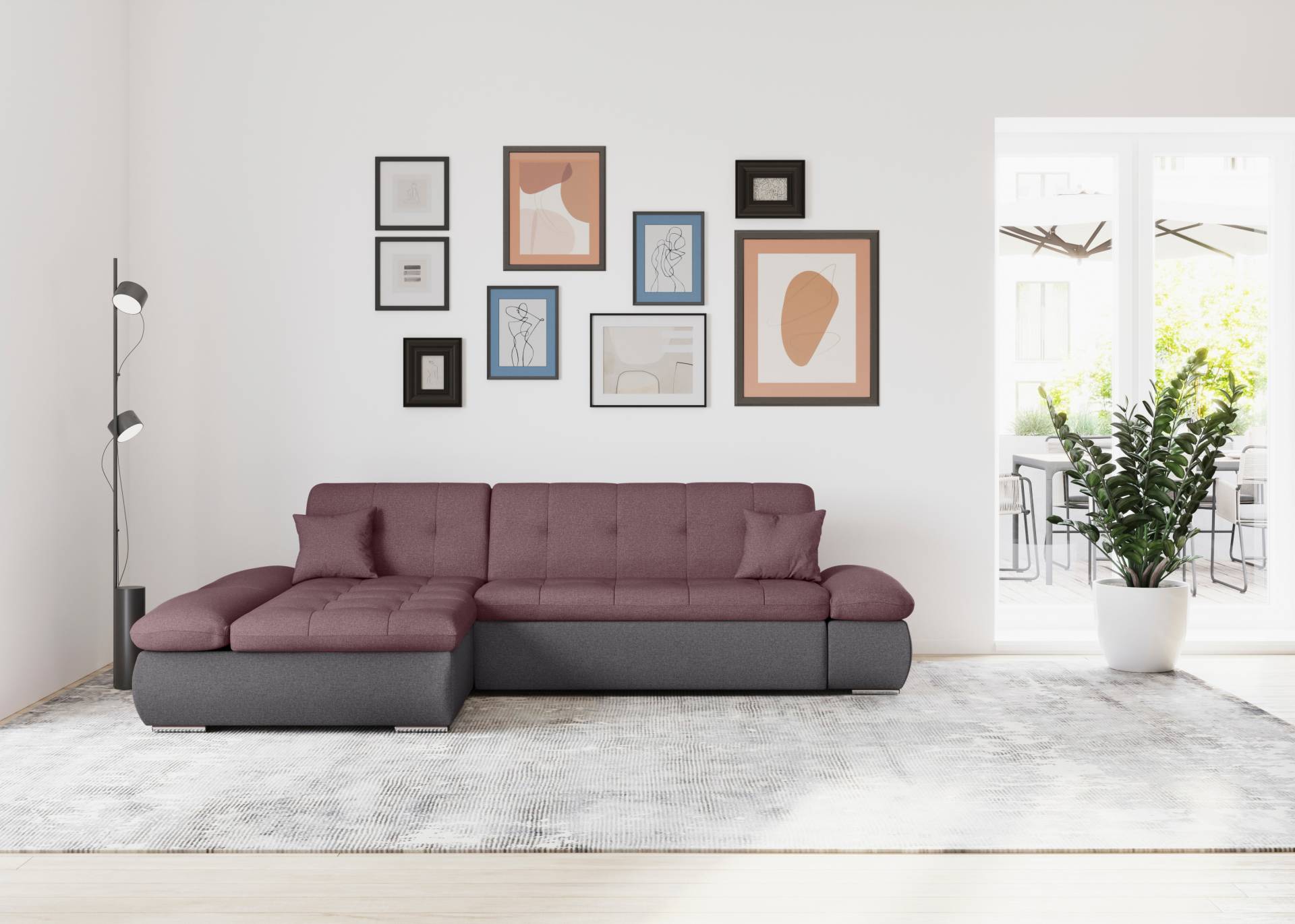 DOMO collection Ecksofa »Moric B/T/H 300/172/80 cm, auch in Cord, L-Form«, XXL-Format, wahlweise auch mit Bettfunktion und Armverstellung von DOMO collection