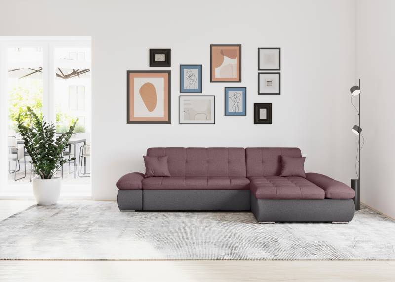 DOMO collection Ecksofa »Moric B/T/H 300/172/80 cm, auch in Cord, L-Form«, XXL-Format, wahlweise auch mit Bettfunktion und Armverstellung von DOMO collection