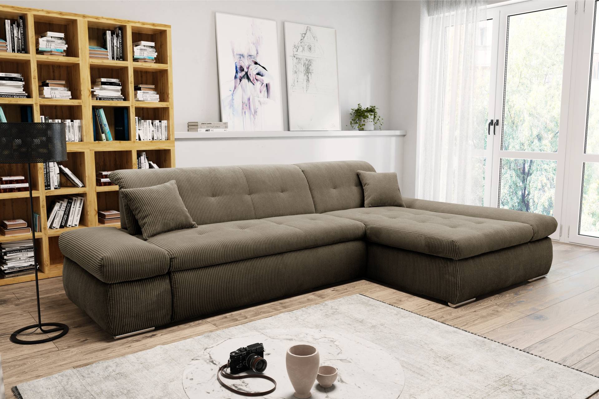 DOMO collection Ecksofa »Moric B/T/H 300/172/80 cm, auch in Cord, L-Form«, XXL-Format, wahlweise auch mit Bettfunktion und Armverstellung von DOMO collection