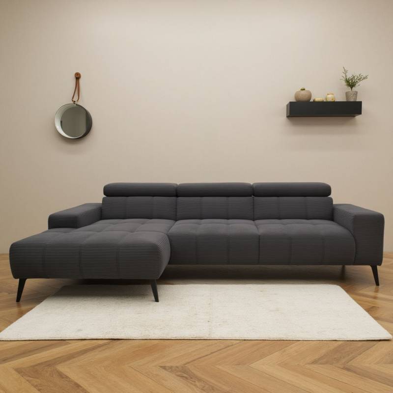 DOMO collection Ecksofa »Trento L-Form, mit Kufenfuss oder Einzelfuss«, wahlweise mit Kopfteilverstellung, Recamiere links/rechts bestellbar von DOMO collection