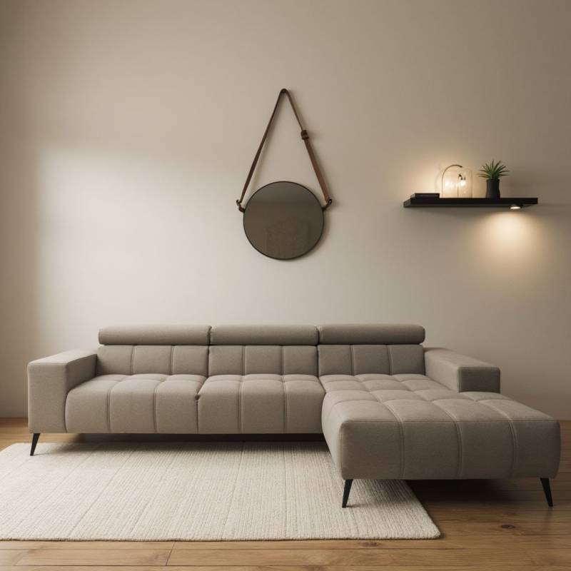 DOMO collection Ecksofa »Trento L-Form, mit Kufenfuss oder Einzelfuss«, wahlweise mit Kopfteilverstellung, Recamiere links/rechts bestellbar von DOMO collection