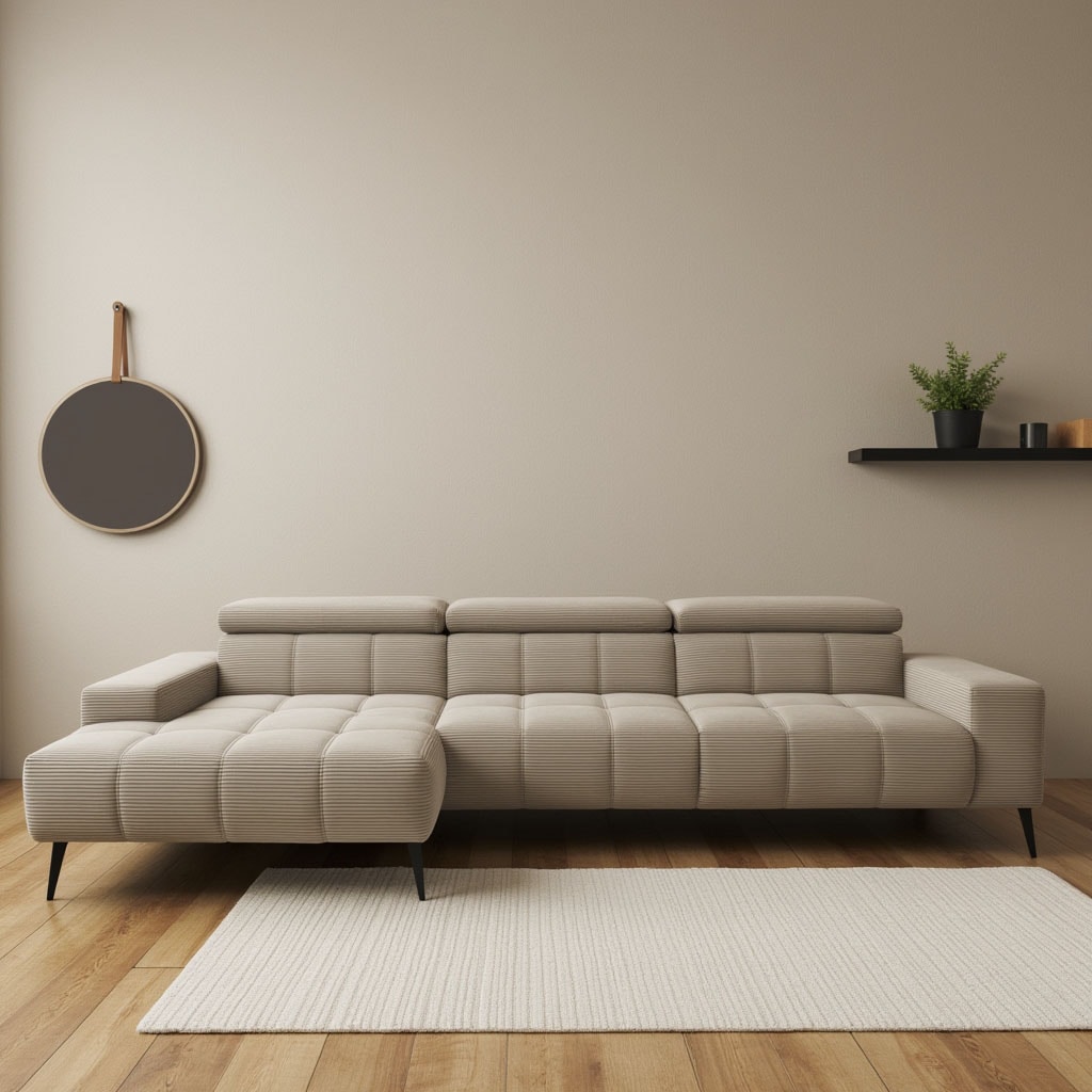 DOMO collection Ecksofa »Trento L-Form«, wahlweise mit Kopfteilverstellung, Recamiere links/rechts bestellbar von DOMO collection