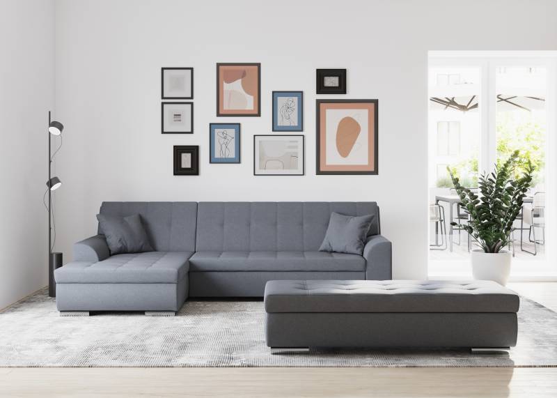 DOMO collection Ecksofa Treviso, wahlweise mit Bettfunktion, incl. Zierkissen von DOMO collection