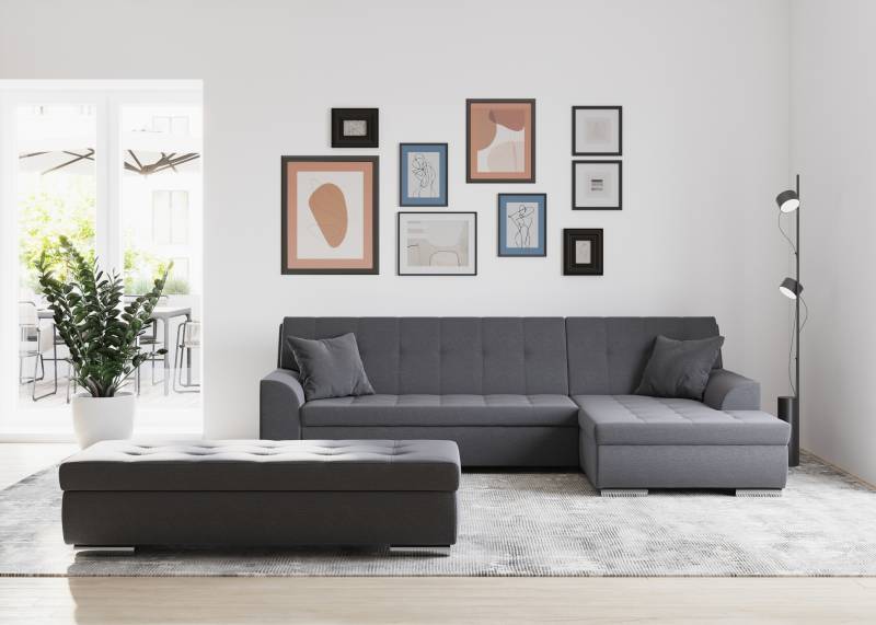 DOMO collection Ecksofa Treviso, wahlweise mit Bettfunktion, incl. Zierkissen von DOMO collection