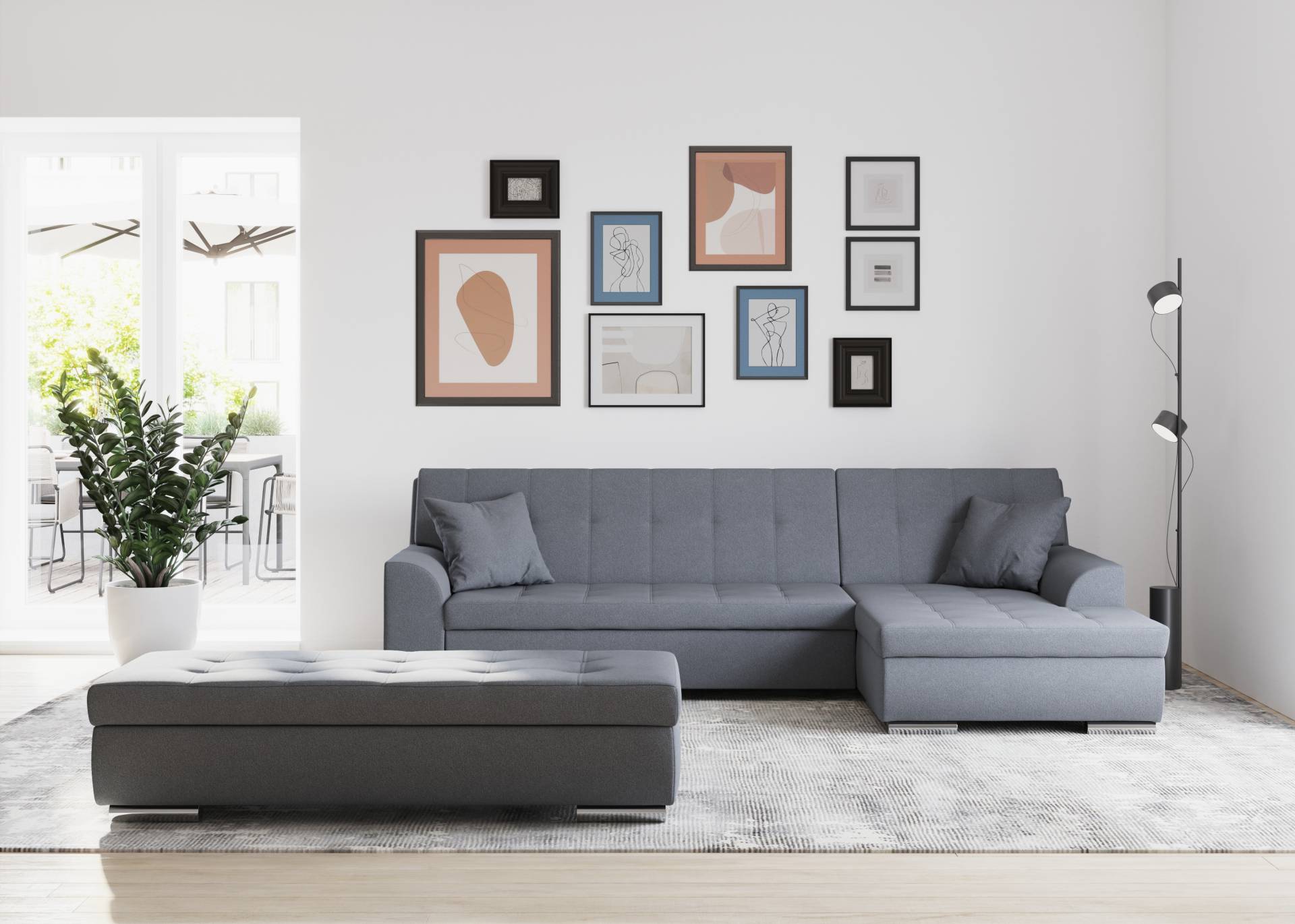 DOMO collection Ecksofa Treviso, wahlweise mit Bettfunktion, incl. Zierkissen von DOMO collection