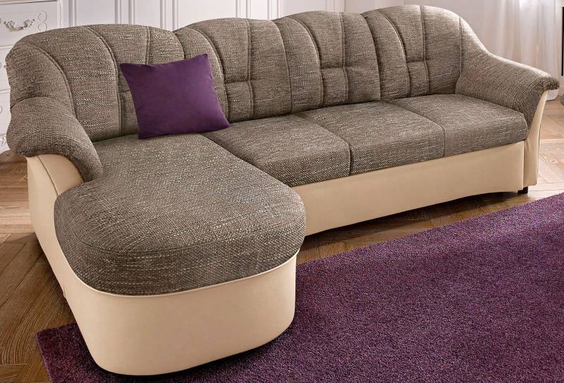 DOMO collection Ecksofa »Flores Schlafsofa, B/T/H: 233/142/86 cm, L-Form«, wahlweise mit Bettfunktion, wahlweise mit Federkern, auch in Leder von DOMO collection