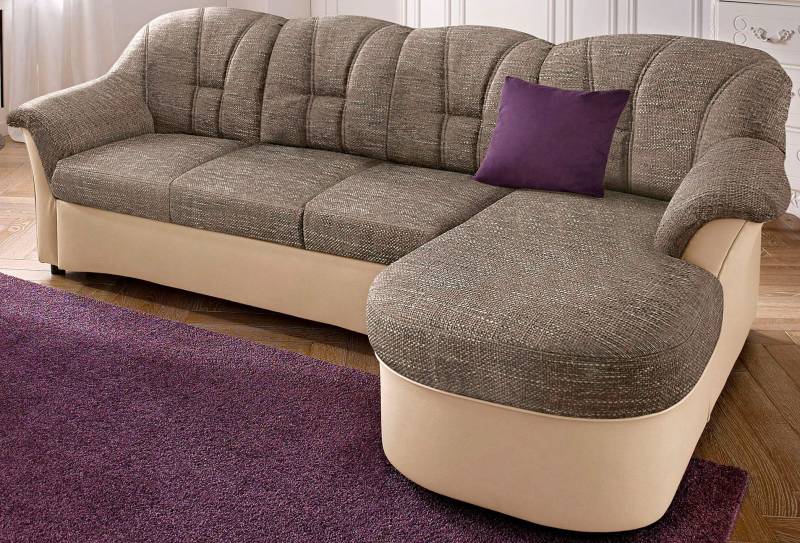 DOMO collection Ecksofa »Flores Schlafsofa, B/T/H: 233/142/86 cm, L-Form«, wahlweise mit Bettfunktion, wahlweise mit Federkern, auch in Leder von DOMO collection