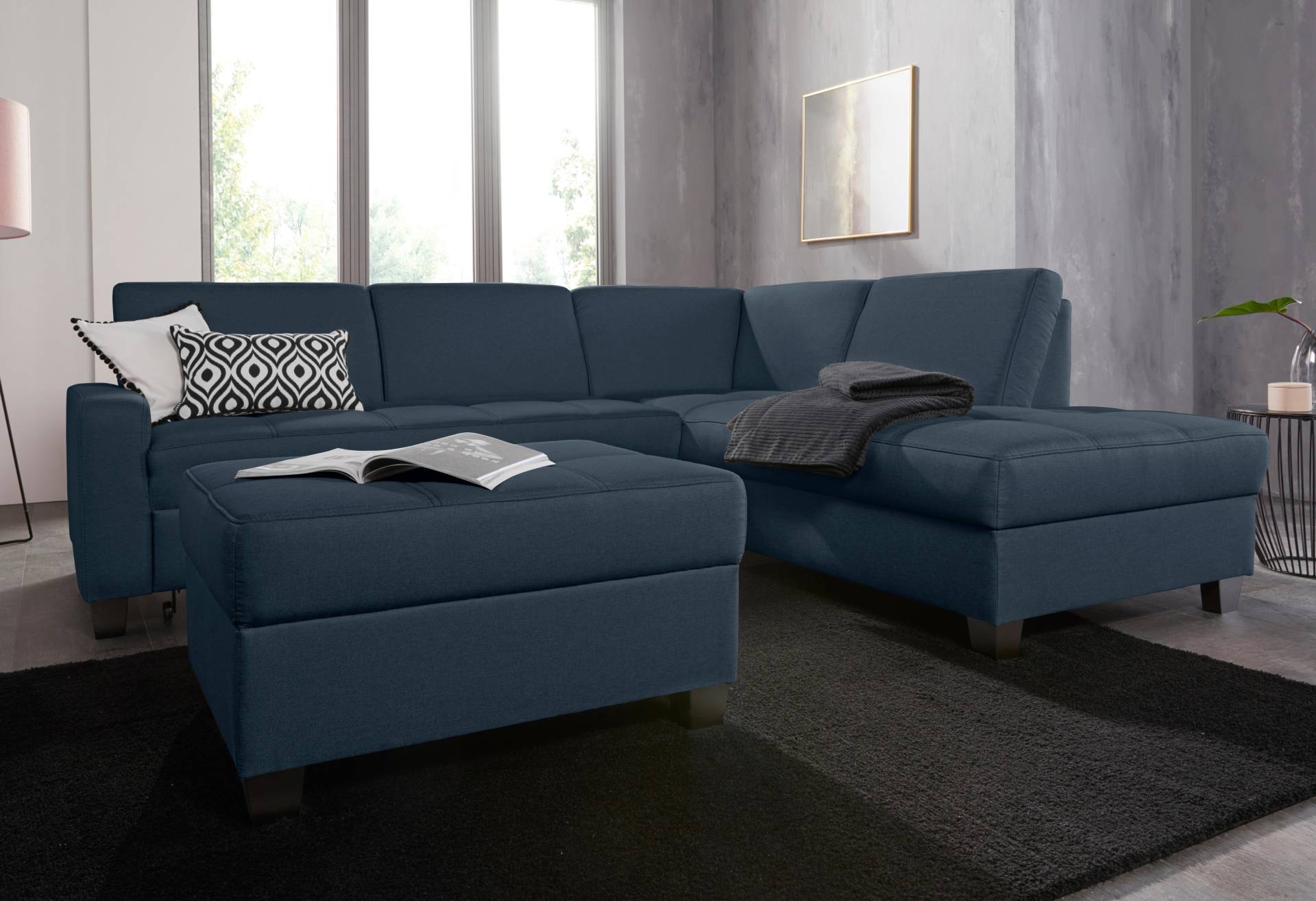 DOMO collection Ecksofa »Florentina L-Form«, wahlweise mit Bettfunktion, mit Kontrastnaht von DOMO collection