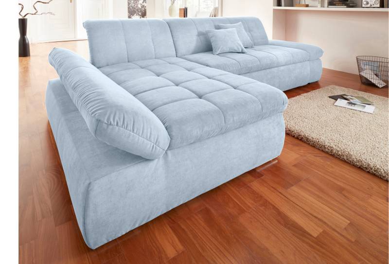 DOMO collection Ecksofa »NMoric XXL, B/T/H: 300/172/80cm, Revamierenabschluss L-Form«, wahlweise mit Bettfunktion und Armlehnverstel,lung von DOMO collection