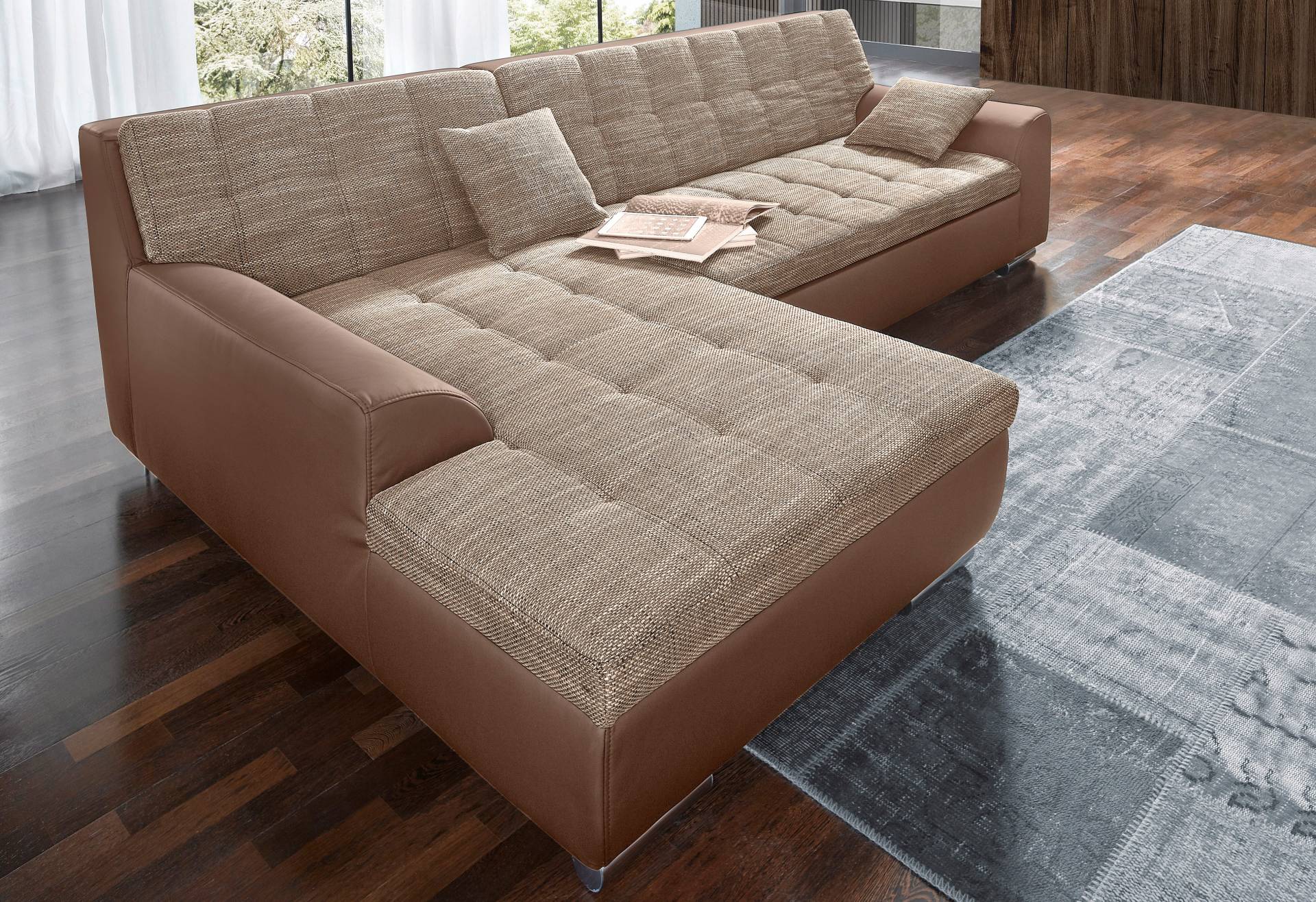 DOMO collection Ecksofa Treviso, wahlweise mit Bettfunktion, incl. Zierkissen von DOMO collection