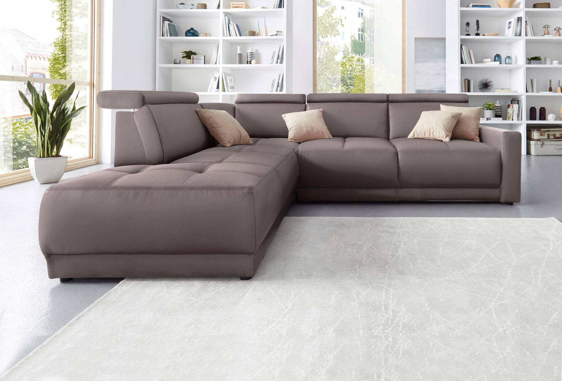 DOMO collection Ecksofa »Ava L-Form«, mit Ottomane, Federkern wahlweise mit Kopfteilverstellungen von DOMO collection