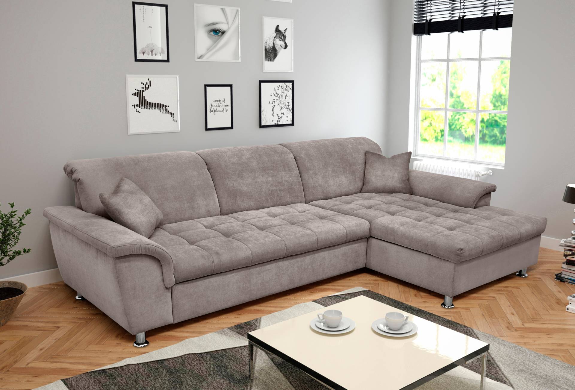 DOMO collection Ecksofa Franzi, wahlweise mit Bettfunktion, Bettkasten und Kopfteilverstellung von DOMO collection