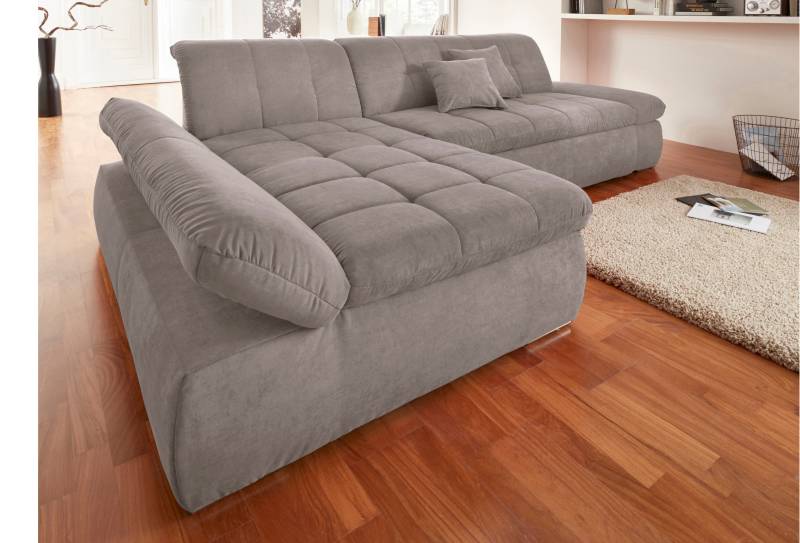 DOMO collection Ecksofa »NMoric XXL, B/T/H: 300/172/80cm, Revamierenabschluss L-Form«, wahlweise mit Bettfunktion und Armlehnverstel,lung von DOMO collection