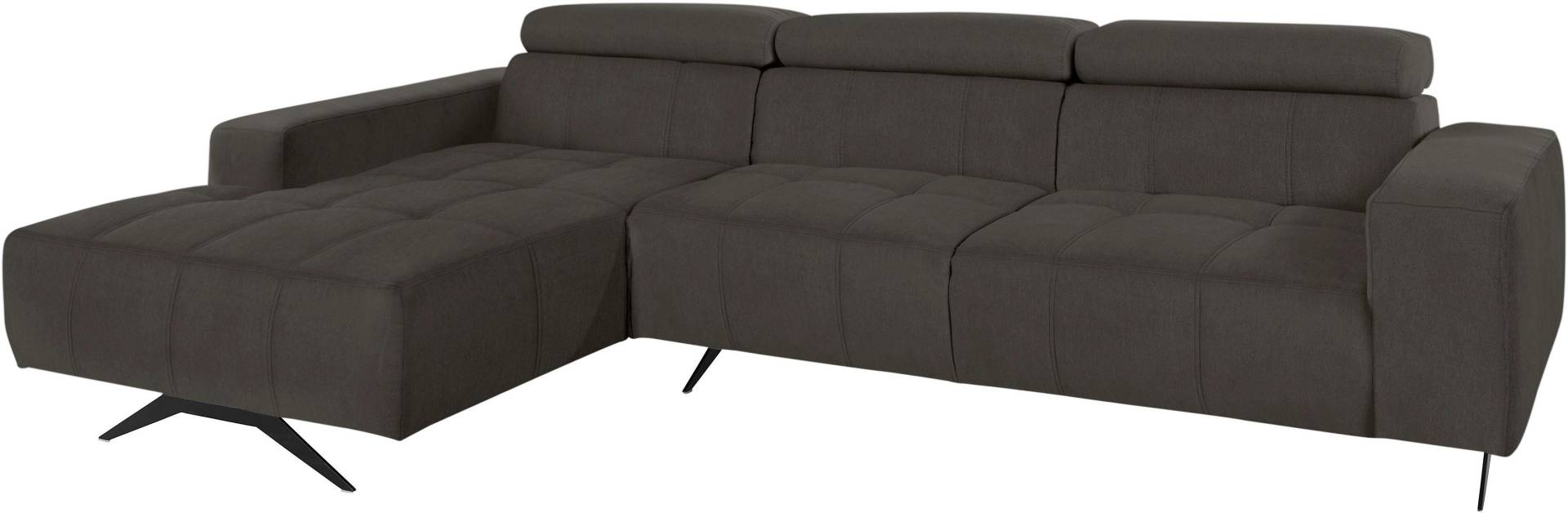 DOMO collection Ecksofa »Trento L-Form, mit Kufenfuss oder Einzelfuss«, wahlweise mit Kopfteilverstellung, Recamiere links/rechts bestellbar von DOMO collection