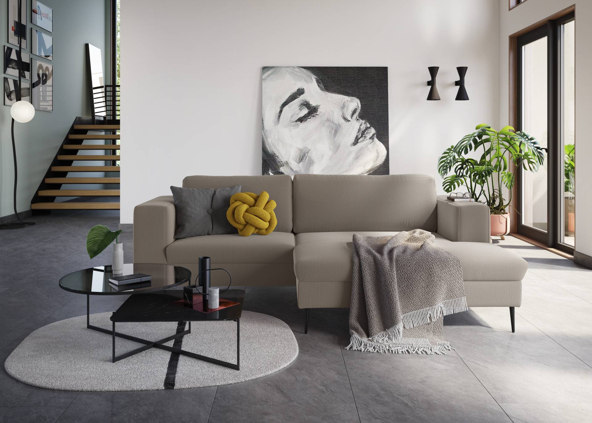 DOMO collection Ecksofa »Modica L-Form«, moderne Optik mit grosszügiger RecamiÃ¨re, auch in Cord von DOMO collection