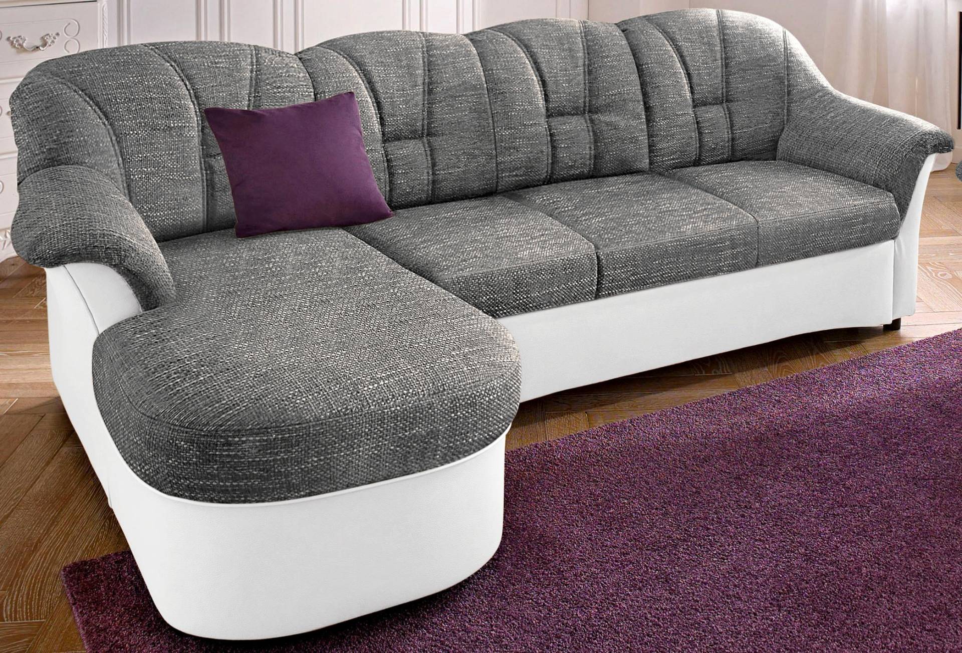 DOMO collection Ecksofa »Flores Schlafsofa, B/T/H: 233/142/86 cm, L-Form«, wahlweise mit Bettfunktion, wahlweise mit Federkern, auch in Leder von DOMO collection