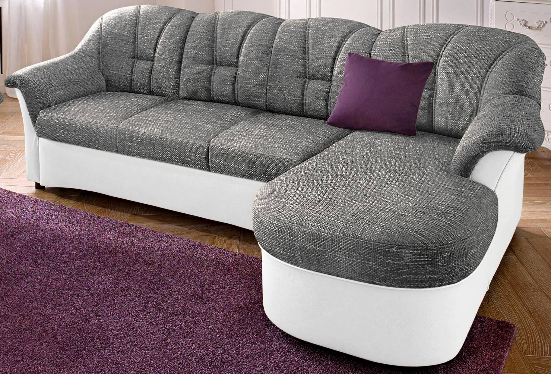 DOMO collection Ecksofa »Flores Schlafsofa, B/T/H: 233/142/86 cm, L-Form«, wahlweise mit Bettfunktion, wahlweise mit Federkern, auch in Leder von DOMO collection