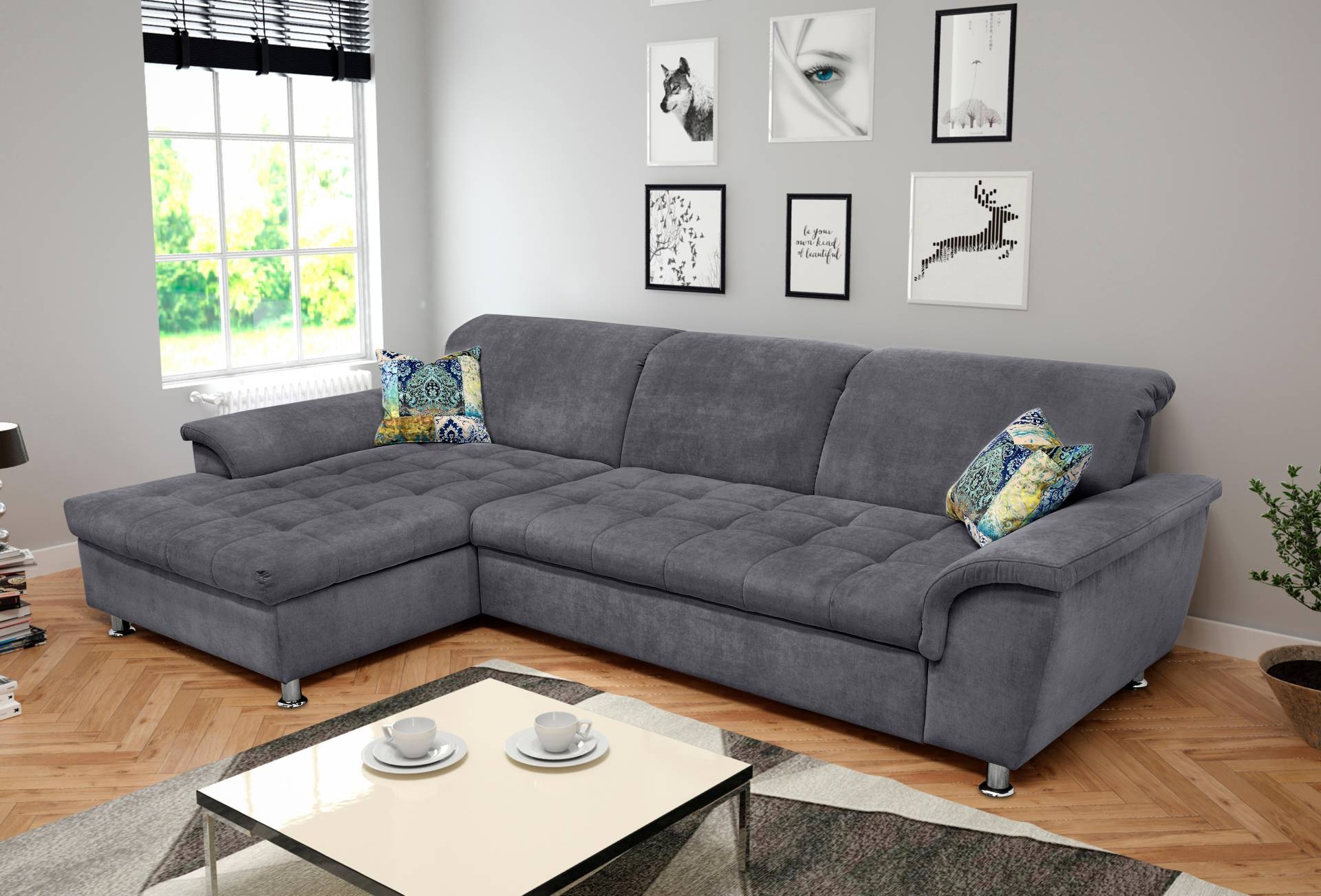 DOMO collection Ecksofa Franzi, wahlweise mit Bettfunktion, Bettkasten und Kopfteilverstellung von DOMO collection