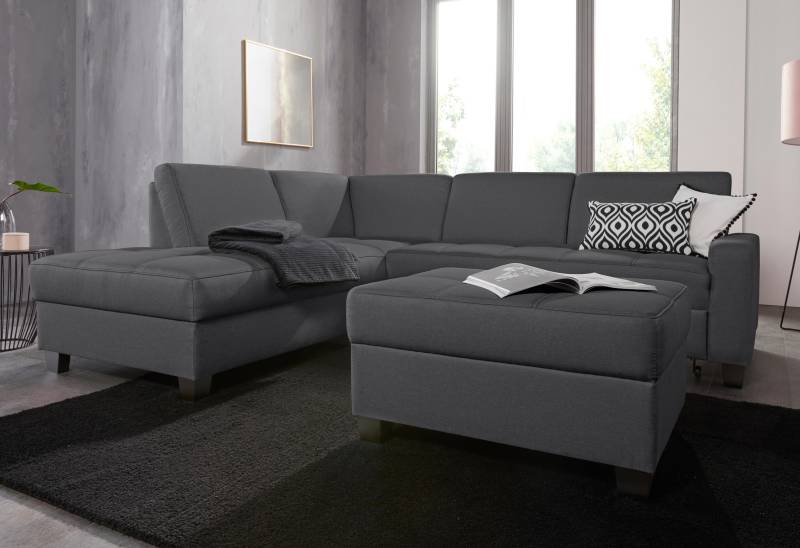 DOMO collection Ecksofa »Florentina L-Form«, wahlweise mit Bettfunktion, mit Kontrastnaht von DOMO collection