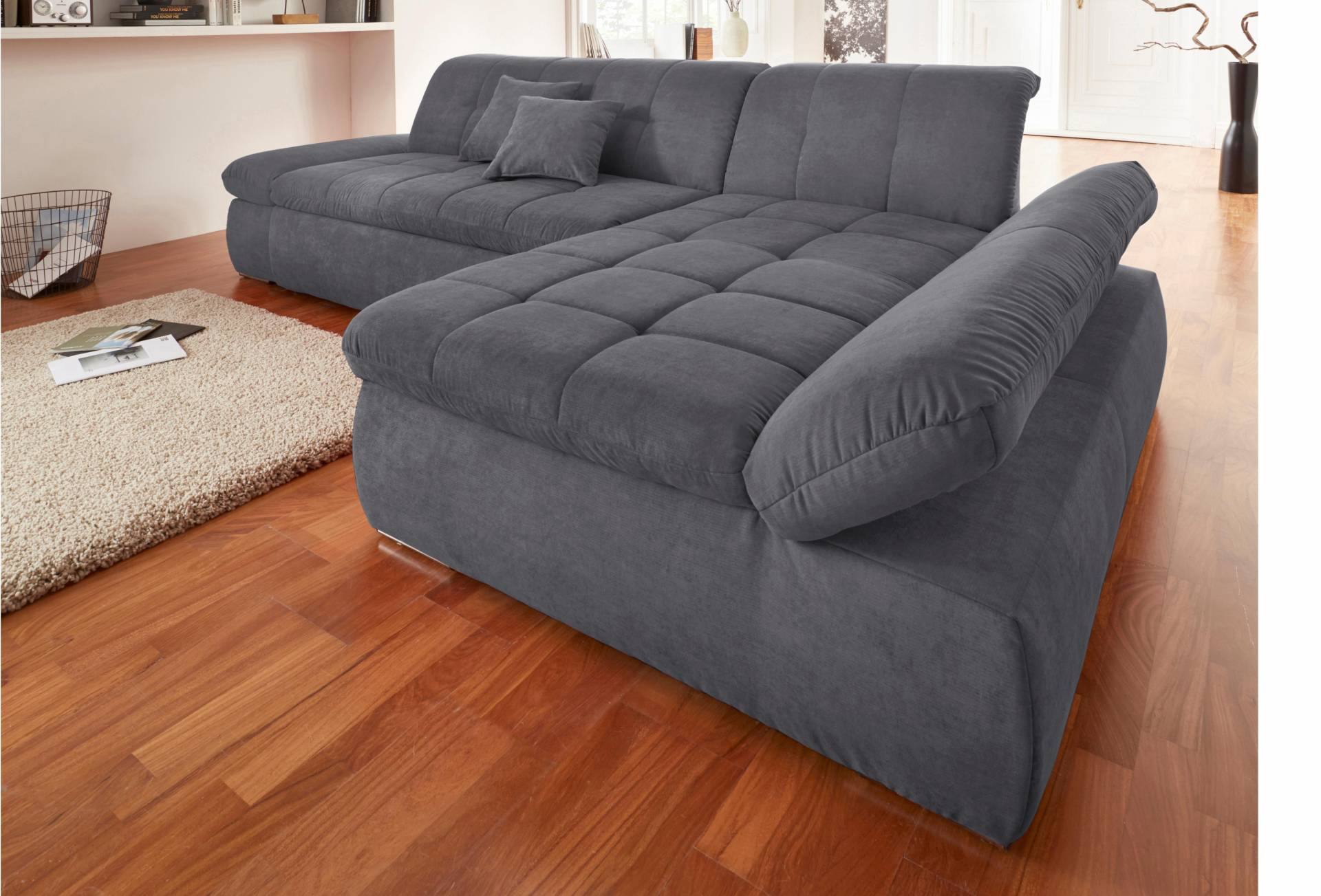 DOMO collection Ecksofa »NMoric XXL, B/T/H: 300/172/80cm, Revamierenabschluss L-Form«, wahlweise mit Bettfunktion und Armlehnverstel,lung von DOMO collection