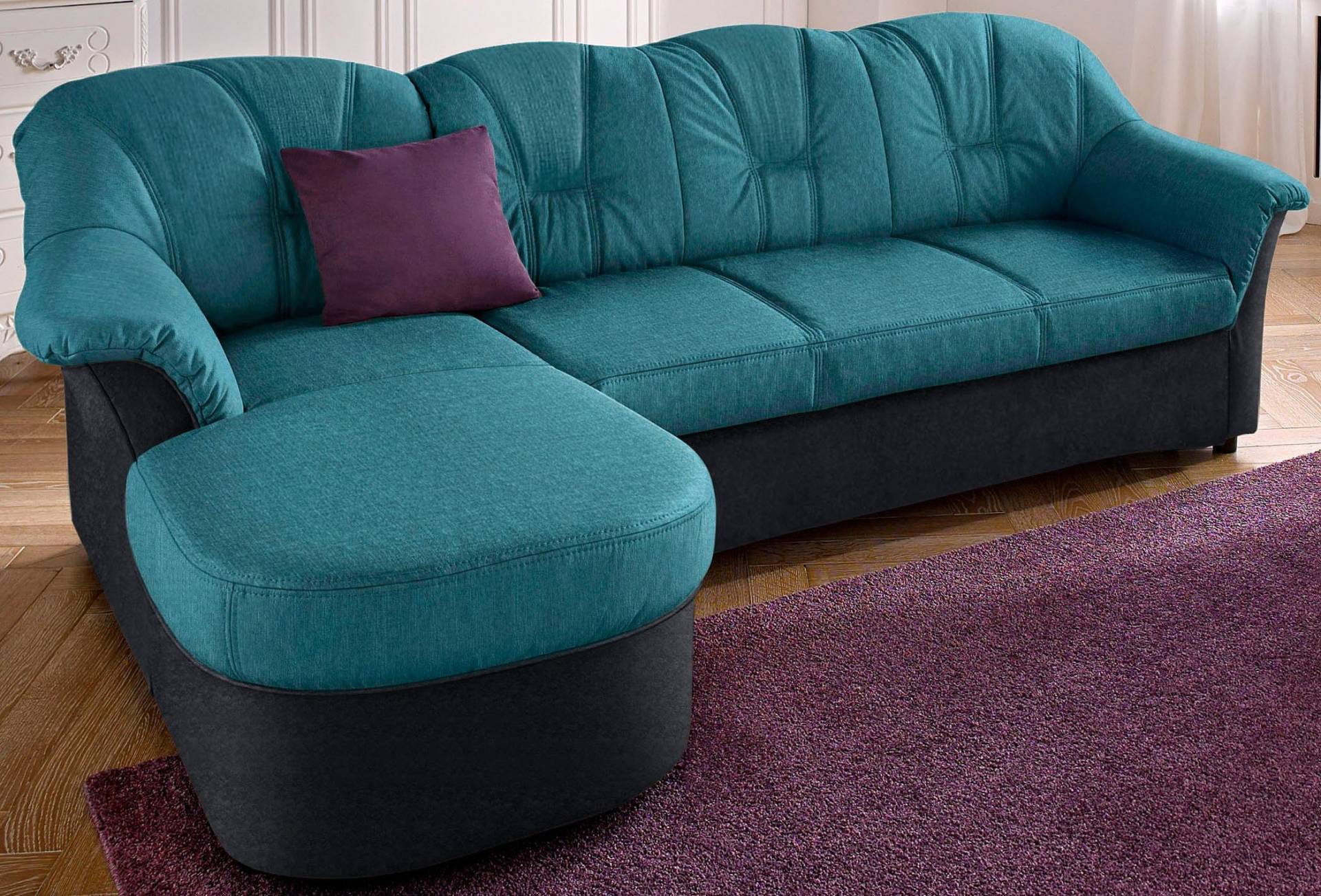 DOMO collection Ecksofa »Flores Schlafsofa, B/T/H: 233/142/86 cm, L-Form«, wahlweise mit Bettfunktion, wahlweise mit Federkern, auch in Leder von DOMO collection