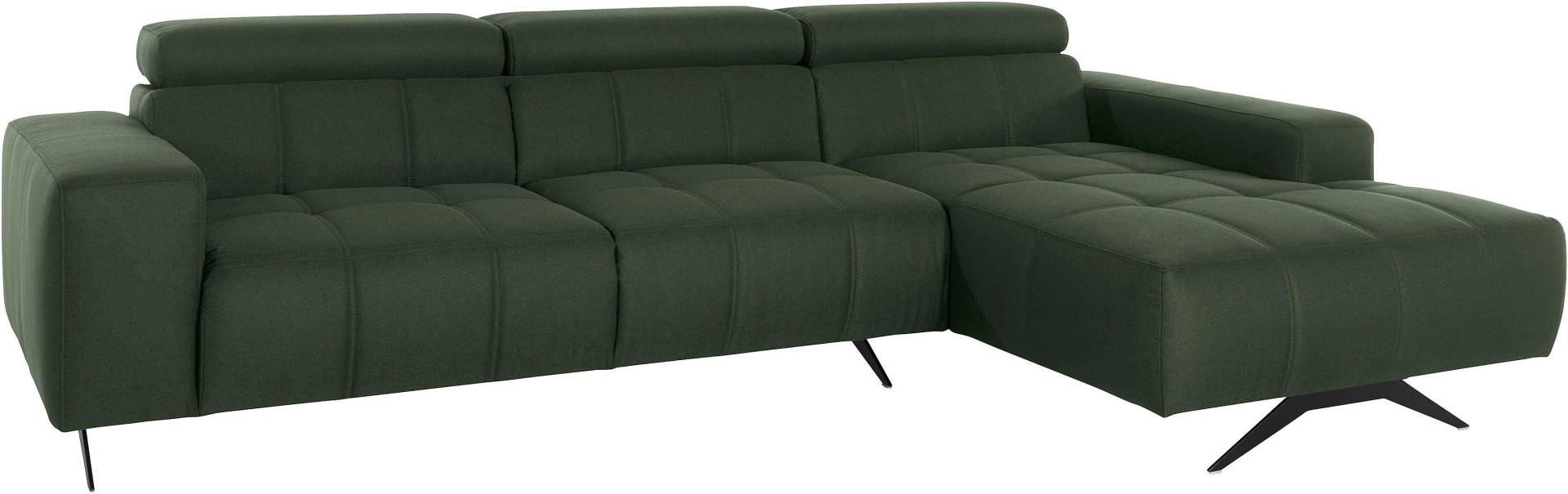 DOMO collection Ecksofa »Trento L-Form, mit Kufenfuss oder Einzelfuss«, wahlweise mit Kopfteilverstellung, Recamiere links/rechts bestellbar von DOMO collection